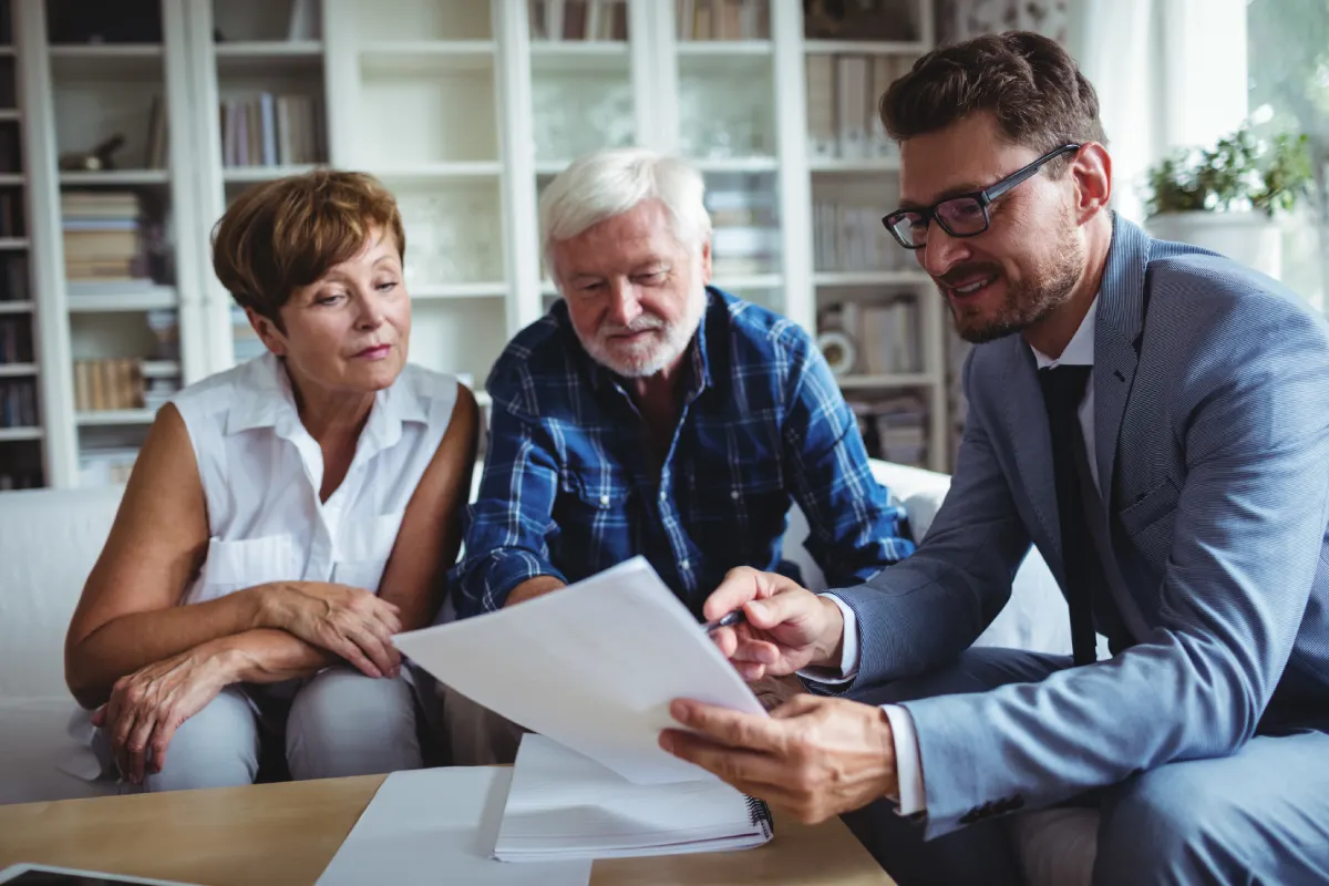 Advisor helping with financial services